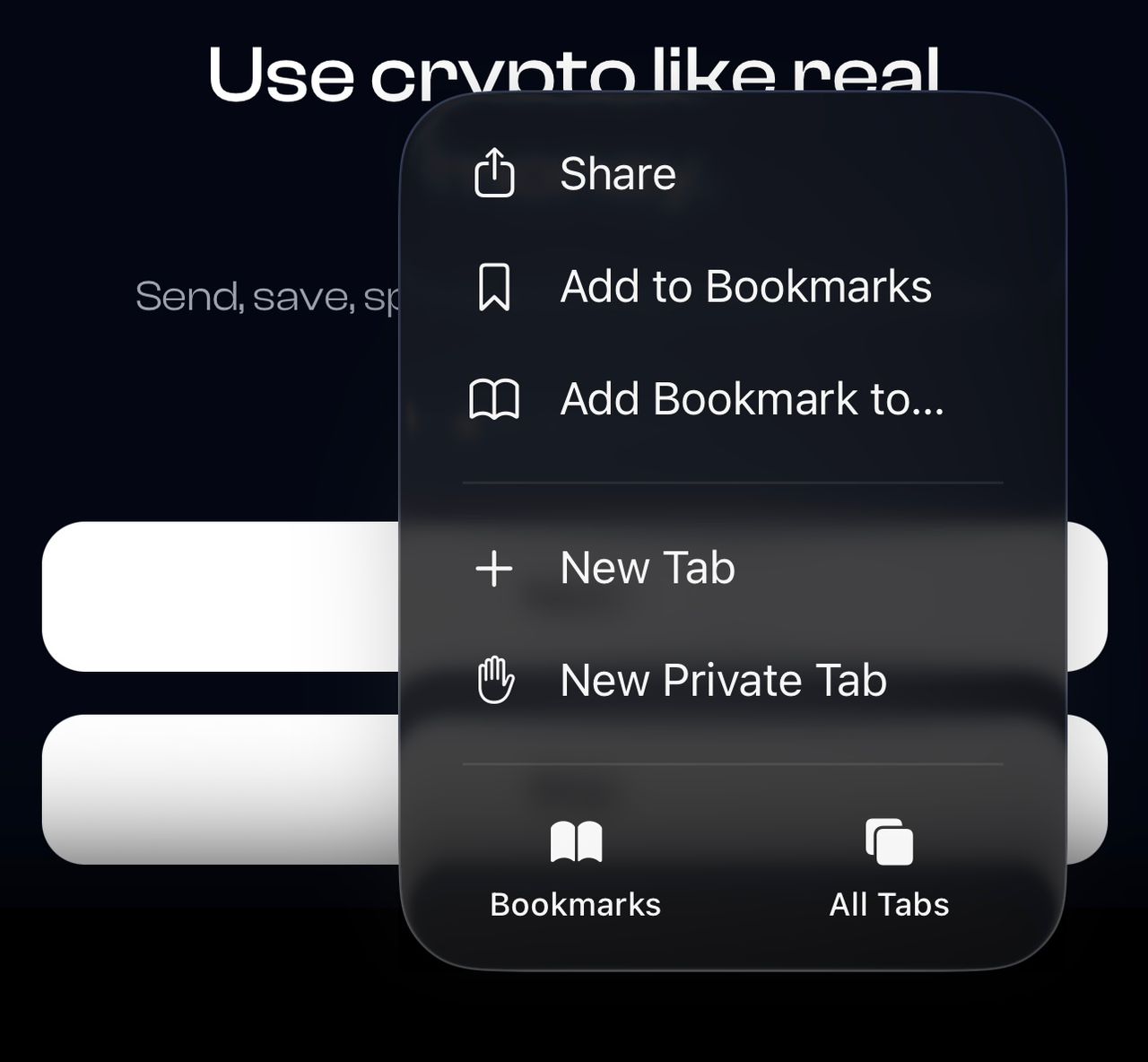 Scroll down the menu