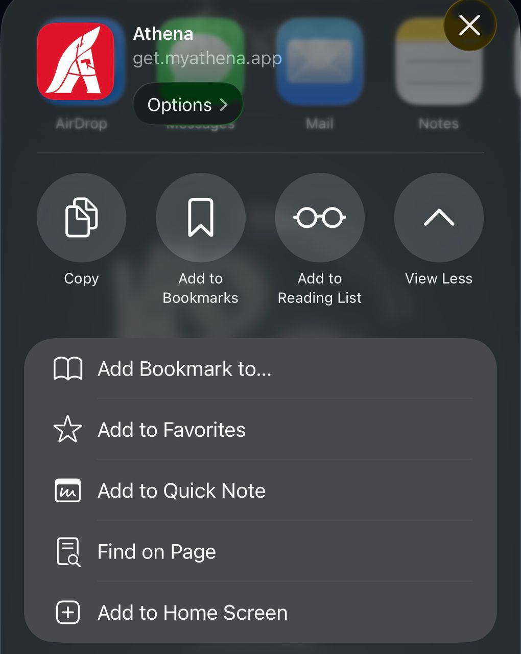 Tap Add to Home Screen
